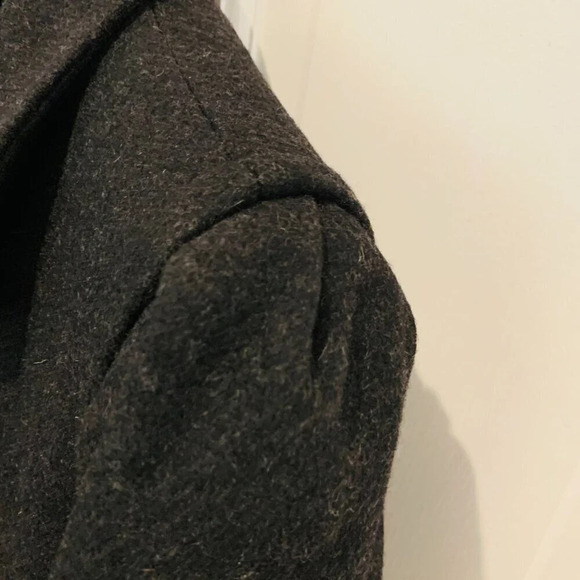 Vintage Jofeld Black Wool Double Breasted Long Dress Coat Size 14 Petite - Picture 6 of 16